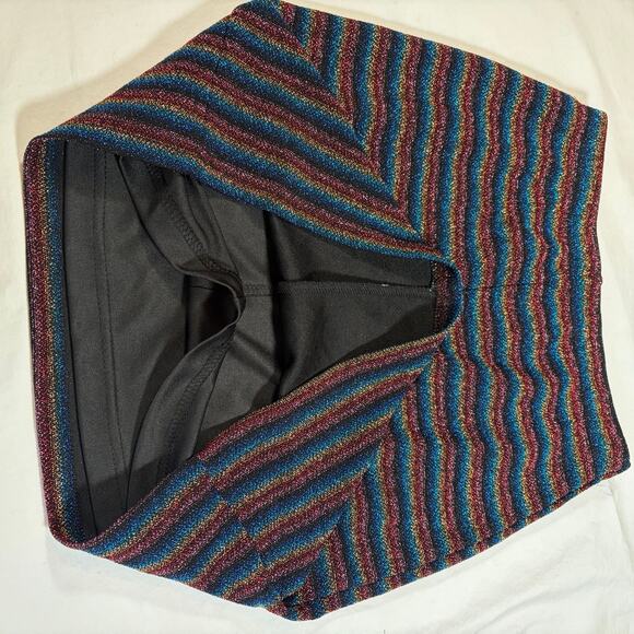 Urban Outfitters NWT mini skirt. Rainbow sparkly stripes. Knit. Size S - Picture 2 of 5